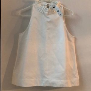 NWT Ann Taylor Pleated Neck, Poplin Tank
